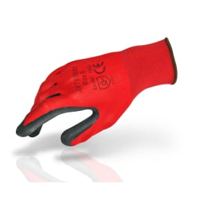 Luva Latex c/Nylon Palma e Dedo Preto