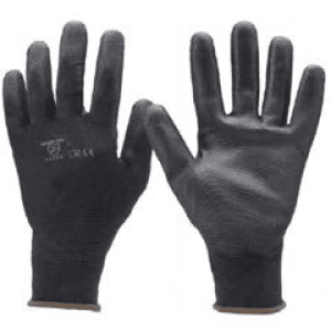 Luva Nitrile com Nylon Palma e Dedo Preto