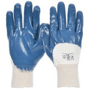 Luva Nitrile Azul Punho de Malha